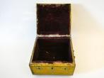 Sieradenkist kistje juwelenkist van hout met koper beslagen, Ophalen of Verzenden