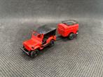 Roco Willy’s Jeep Brandweer met Aanhanger 1:87 H0, Roco, Bus of Vrachtwagen, Zo goed als nieuw, Verzenden