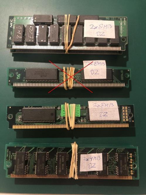 72-pins SIMM, diverse sets 8 en 16MB, getest., Computers en Software, Vintage Computers, Ophalen of Verzenden
