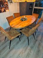 6 eetkamerstoelen / eettafelstoelen cognac / camel, Ophalen, Overige kleuren, Vintage, Zo goed als nieuw