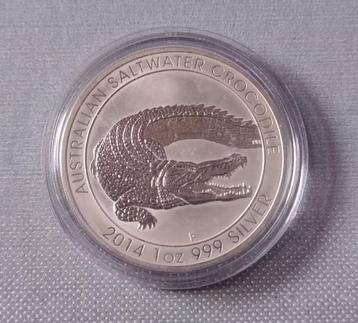 1 oz silver munt Salt Water Crocodile 2014 Australië beschikbaar voor biedingen