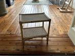 Vintage rotan bijzettafeltje, Minder dan 55 cm, Zo goed als nieuw, Rechthoekig, Hout
