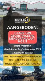 3.500 T gecertificeerd menggranulaat 0-31.5 | Regio Westland, Tuin en Terras, Grind, Keien en Split, Ophalen of Verzenden, Gebruikt