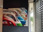 Uniek Glasplaat Schilderij van Kleurrijke Retro Auto’s, Antiek en Kunst, Kunst | Schilderijen | Abstract, Ophalen