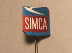 Metalen SIMCA AUTOMERK Speld (Rood/Blauw/Aluminiumkleur)., Verzenden, Zo goed als nieuw, Transport, Speldje of Pin