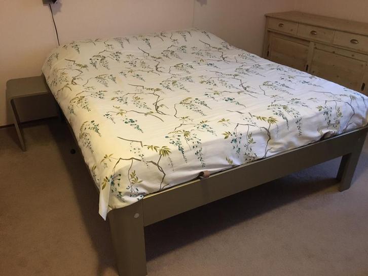 Auping Tweepersoons 160x200x48cm, zilvergrijs, Huis en Inrichting, Slaapkamer | Complete slaapkamers, Gebruikt, Tweepersoons, Ophalen