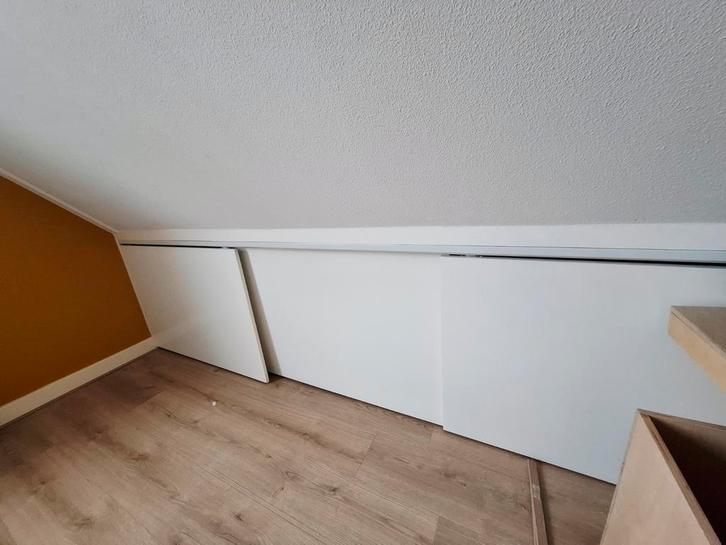 Schuifdeuren voor knieschot/schuine wand - 4 stuks, Huis en Inrichting, Kasten | Kledingkasten, Gebruikt, Minder dan 100 cm, 50 tot 100 cm