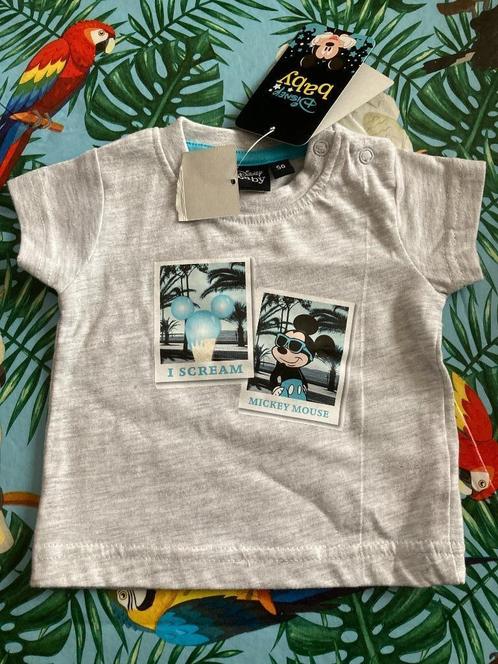 Nieuw grijs Disney t shirt ' Mickey mouse ' - Maat 50, Kinderen en Baby's, Babykleding | Maat 50, Nieuw, Jongetje, Shirtje of Longsleeve