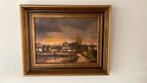Antiek schilderij P. Vosman olieverf Boerderijen + Landschap, Antiek en Kunst, Ophalen of Verzenden