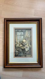 Driedimensionale decoupage van dames in een woonkamer, Antiek en Kunst, Kunst | Schilderijen | Klassiek, Ophalen of Verzenden