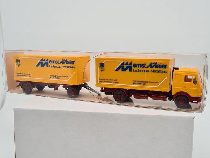 Vrachtwagen Mercedes Ernst Maier - Wiking 1/87, Hobby en Vrije tijd, Modelauto's | 1:87, Zo goed als nieuw, Bus of Vrachtwagen