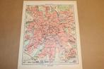 Antieke kaart/plattegrond - Moskou - Circa 1900, Boeken, Atlassen en Landkaarten, Gelezen, Ophalen of Verzenden, Landkaart, 1800 tot 2000