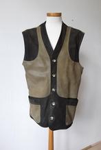 Leren gilet/bodywarmer in groen mt L/XL, Kleding | Dames, Bodywarmers, Verzenden, Zo goed als nieuw, Maat 42/44 (L), Groen