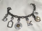 Dyrberg/Kern bedelarmband met kristallen en parel, Overige materialen, Verzenden, Zo goed als nieuw, Met kristal