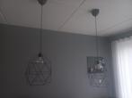 Set van 2 moderne eetkamerlampen, Huis en Inrichting, Lampen | Hanglampen, Ophalen of Verzenden, Zo goed als nieuw, Metaal, Modern