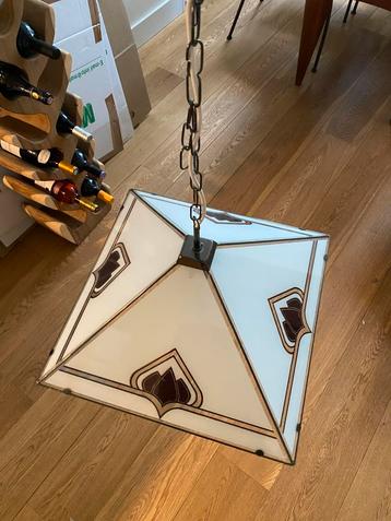 Vintage glazen lamp - mid-century stijl beschikbaar voor biedingen