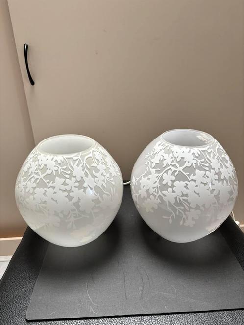 Ikea Knubbig tafellampjes 2x, Huis en Inrichting, Lampen | Tafellampen, Gebruikt, Minder dan 50 cm, Glas, Ophalen of Verzenden
