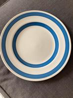 Prachtig Staffordshire blauw wit gestreept bord, Ophalen of Verzenden, Zo goed als nieuw, Bord(en), Overige stijlen