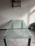 Glazen tafel, Huis en Inrichting, Tafels | Eettafels, 50 tot 100 cm, 100 tot 150 cm, Gebruikt, Rechthoekig