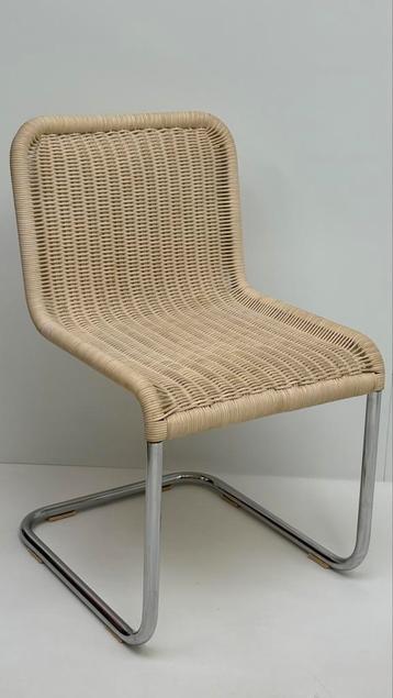 Vintage Tecta design beige chroom buisframe stoel beschikbaar voor biedingen