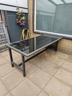 borek tafel 100x220 aluminium met glas, Ophalen, Zo goed als nieuw, Rechthoekig, Aluminium