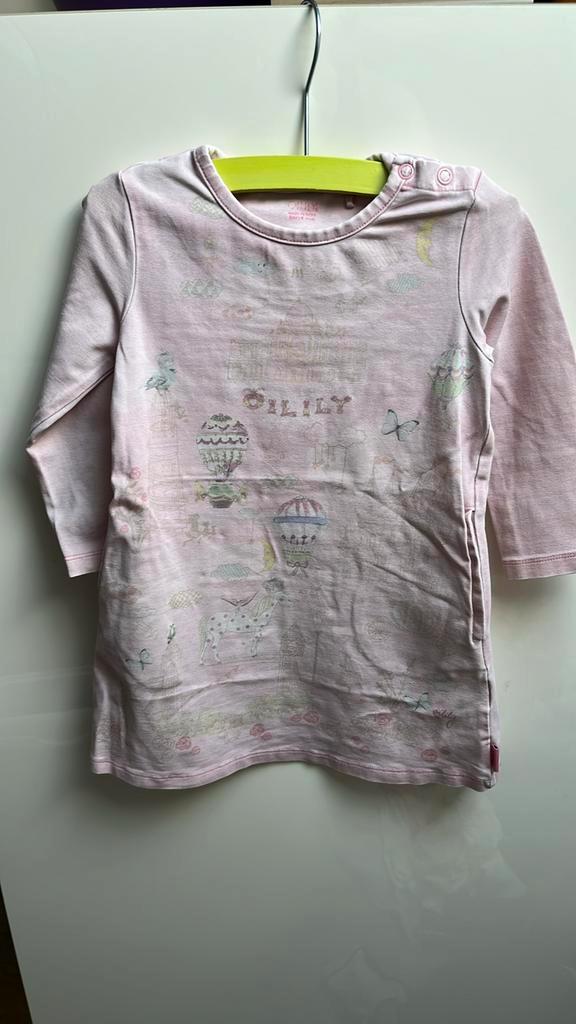 OILILY jurkje katoen elastaan maat 86/92 faded roze, Kinderen en Baby's, Babykleding | Maat 86, Zo goed als nieuw, Meisje, Jurkje of Rokje