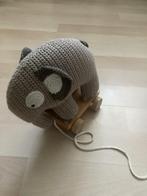 *goede staat* Sebra gehaakte trek olifant grijs hout, Ophalen of Verzenden, Gebruikt, Overige typen