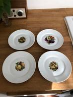 ANTIEKE FRANSE FRUITBORDJES 4 STUKS SERVIES WIT, Antiek en Kunst, Ophalen of Verzenden