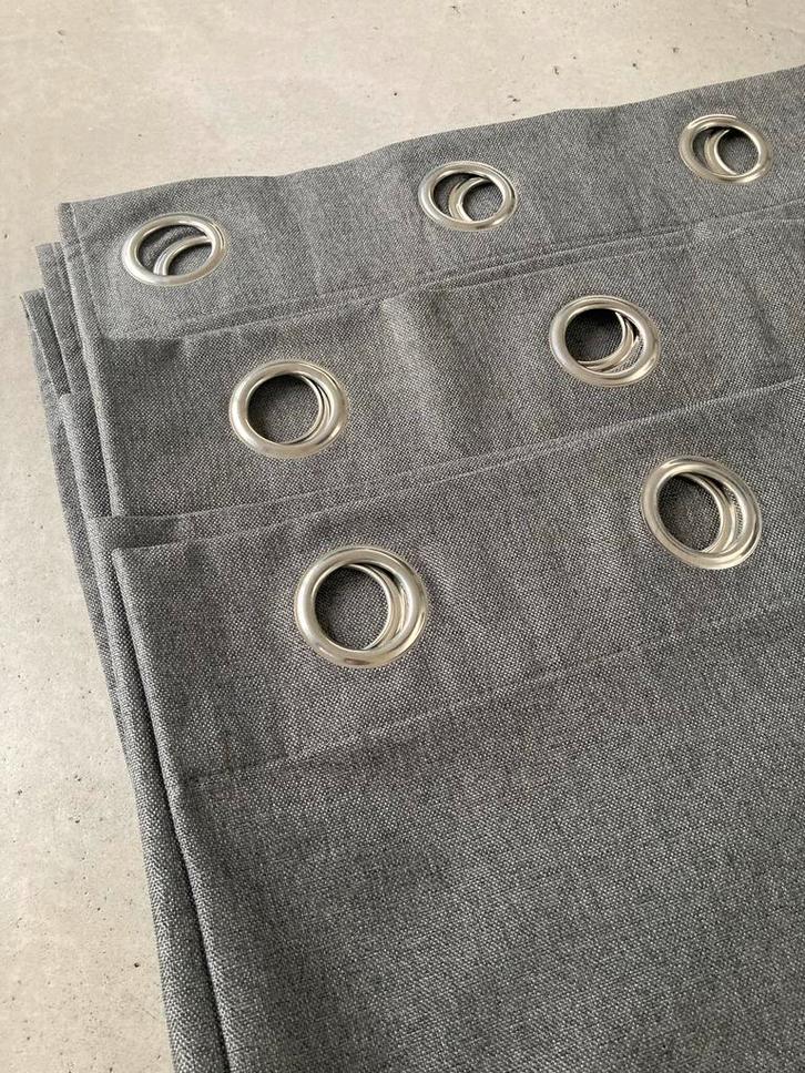 3 Antraciet Verduisterende Gordijnen - 136,5x235cm, Huis en Inrichting, Stoffering | Gordijnen en Lamellen, Zo goed als nieuw