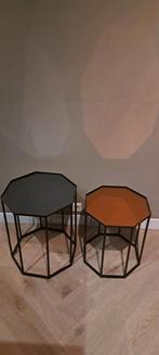 2 bijzettafels, Huis en Inrichting, Tafels | Bijzettafels, Ophalen, Rond, Minder dan 55 cm, 45 tot 60 cm
