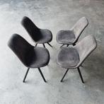 Vier grijze industriële stoelen eetkamerstoelen, Huis en Inrichting, Stoelen, Ophalen of Verzenden, Zo goed als nieuw, Grijs, Vier