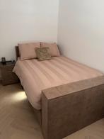 Boxspring electrisch met tv lift, Ophalen, Tweepersoons, 140 cm, Zo goed als nieuw