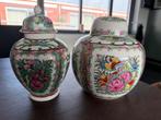 Chinese gemberpotten Famille Rose porselein (set van 2), Antiek en Kunst, Ophalen of Verzenden