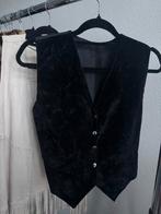 Vintage zwarte suede look gilet vest, Vintage, Vintage, Ophalen of Verzenden, Zo goed als nieuw