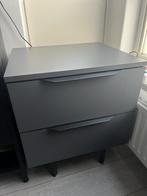 MADE Graphite Grey Damien Table - Nachtkastje / Ladekast, Ophalen, Overige materialen, 55 tot 70 cm, Zo goed als nieuw