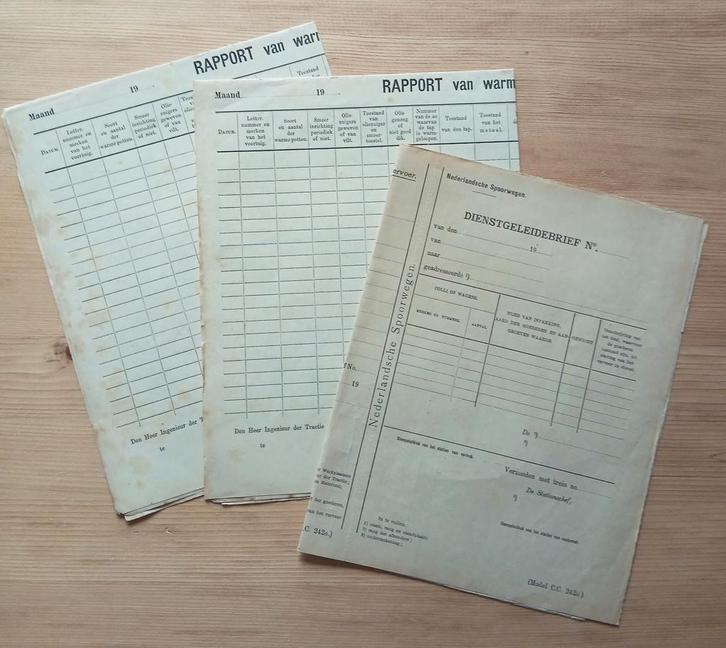 NS 2x rapport + 1x dienstgeleidebrief, Verzamelen, Spoorwegen en Tramwegen, Gebruikt, Trein, Overige typen, Ophalen of Verzenden