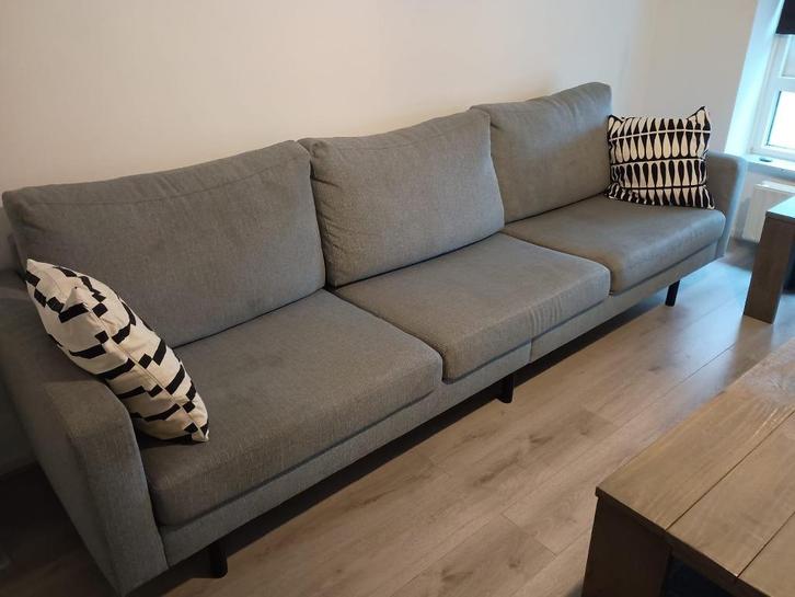 Grijze 3-zits bank - 280x83x90cm, Huis en Inrichting, Banken | Bankstellen, Gebruikt, Rechte bank, Driepersoons, 250 tot 300 cm