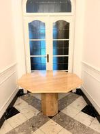 Prachtige 8-hoekige Italiaanse travertin eettafel, Ophalen of Verzenden, Zo goed als nieuw, Rond, 100 tot 150 cm