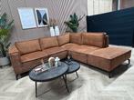 Hoekbank Robin Microleer - Cognac - 263 x 250, Ophalen, 250 tot 300 cm, -, -