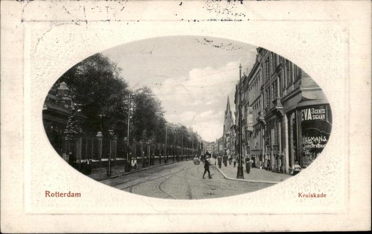 Rotterdam Kruiskade met Wiegmans Sigarenfabrik st 1910, Verzamelen, Ansichtkaarten | Nederland, Gelopen, Zuid-Holland, Voor 1920