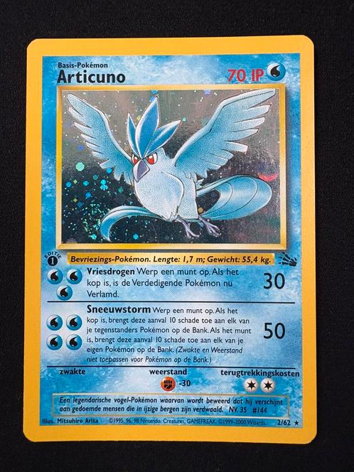 Articuno (First edition) 2/62 Fossil NL NM met Swirl, Hobby en Vrije tijd, Verzamelkaartspellen | Pokémon, Zo goed als nieuw, Losse kaart