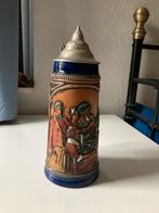 Zeer fraaie gemerkte bierpul van GERZ met tinnen deksel, Antiek en Kunst, Antiek | Keramiek en Aardewerk, Ophalen of Verzenden