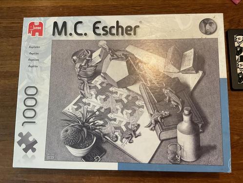 Te koop mooie puzzle van M.C. Escher, Reptielen,1000 stukjes, Hobby en Vrije tijd, Denksport en Puzzels, Gebruikt, Legpuzzel, 500 t/m 1500 stukjes
