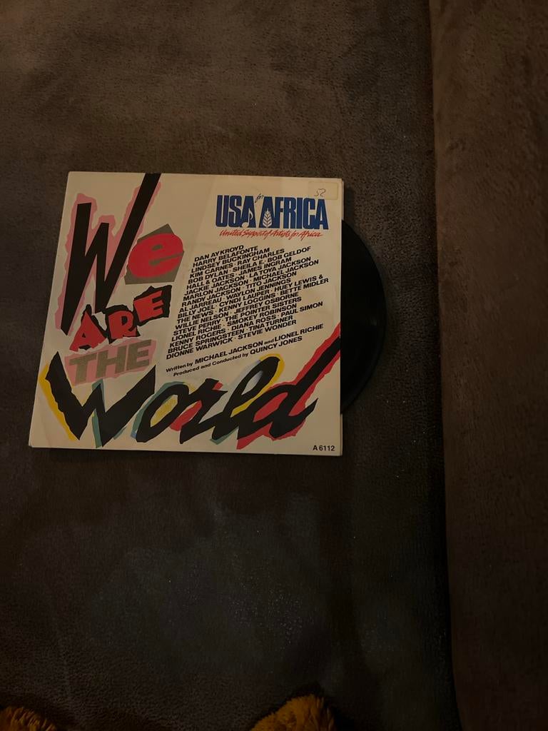 USA for Africa - We Are The World Single, Cd's en Dvd's, Vinyl Singles, 7 inch, Single, Ophalen of Verzenden, Zo goed als nieuw