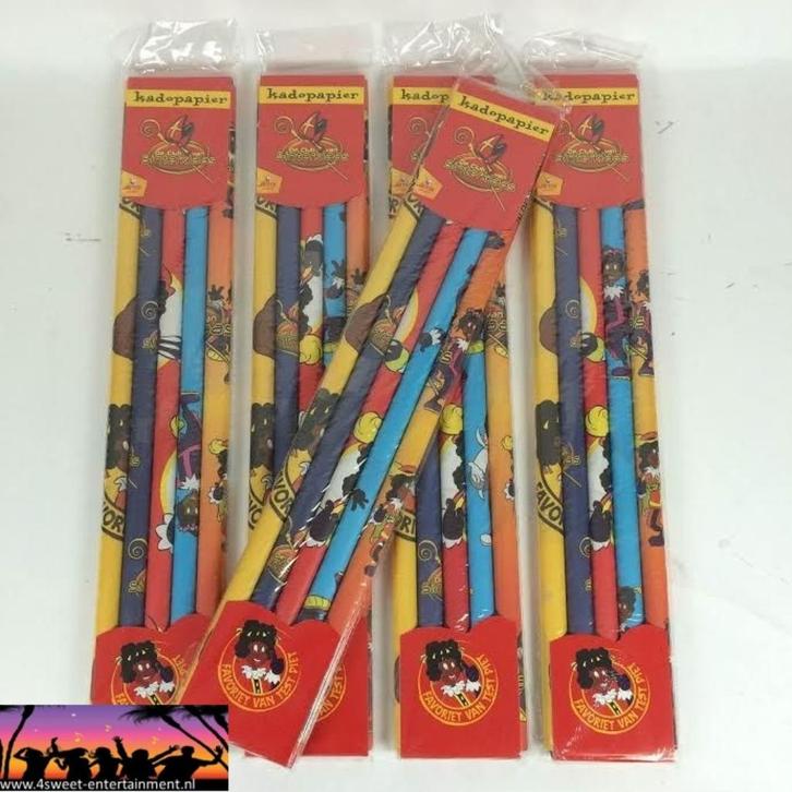 5 delig sinterklaas cadeaupapier set, Diversen, Sinterklaas, Nieuw, Verzenden