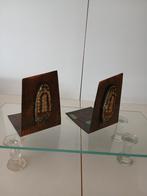 Koperen boekensteunen met mozaïek, Antiek en Kunst, Curiosa en Brocante, Ophalen of Verzenden