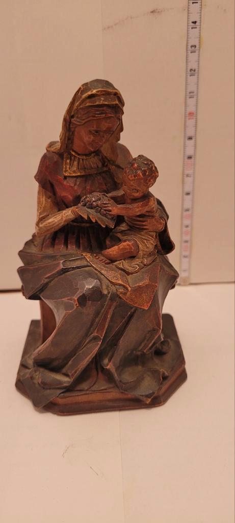 Antiek Houtsnijwerk: Maria met Kind, Antiek en Kunst, Kunst | Beelden en Houtsnijwerken, Ophalen of Verzenden
