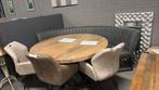 Eetkamerbank rond antraciet en tafel rond140 mango, Ophalen, Outletliving7@gmail.com, Nieuw, Outlet