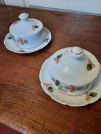 Vintage botervlootjes met bloemmotief, Ophalen of Verzenden