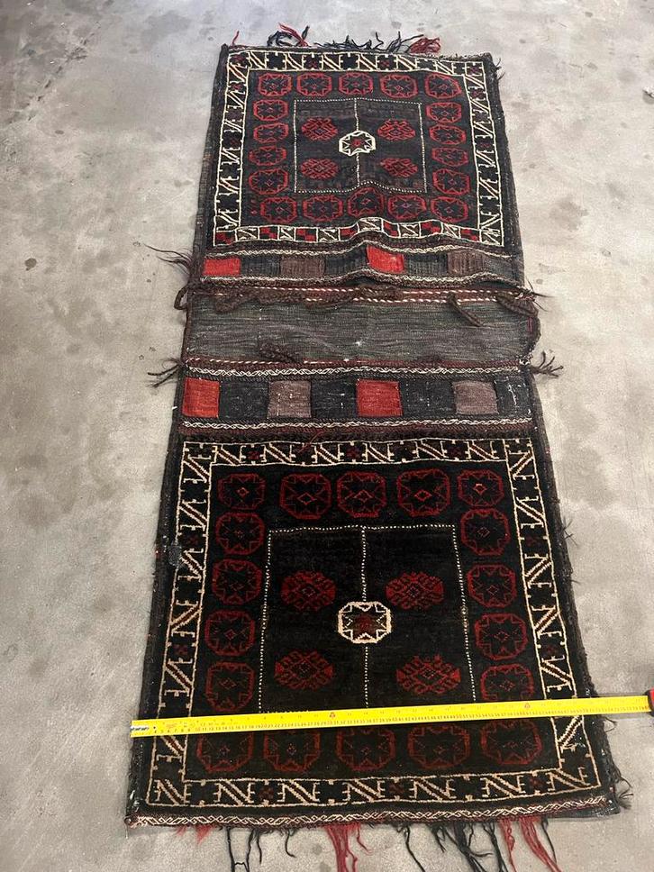 Vintage Perzich Heybe, Huis en Inrichting, Stoffering | Tapijten en Kleden, Gebruikt, Minder dan 50 cm, 100 tot 150 cm, Rechthoekig